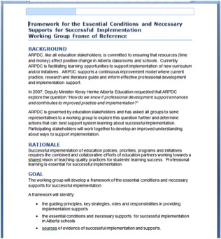 Essential Cdns Terms of Reference